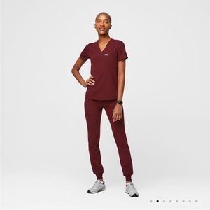 FIGS burgundy set scrubs